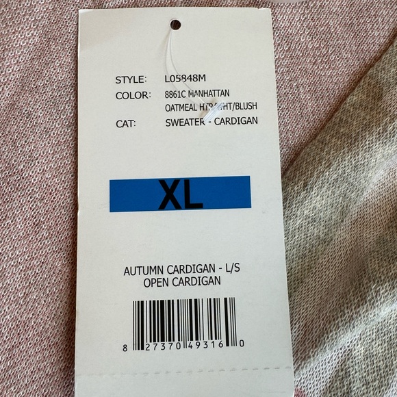 ByDesign Women’s Size XL Pink &‎ White Knit Cardigan NWT sold as is see photo - Picture 5 of 9